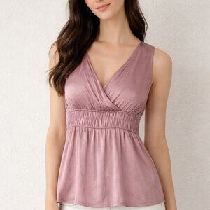 Tracy Porter 100% Silk Sleeveless Blouse Top | Size M | Mauve Pink